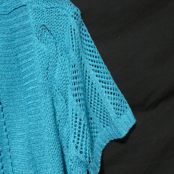 LAUREN MICHELLE | large | Turquoise Knit Short Sleeve Cardigan / Shrug | NWOT - Picture 5 of 16